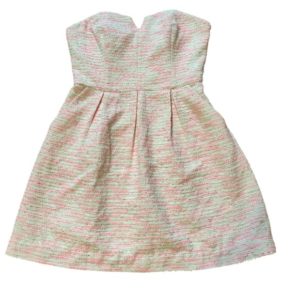 Anthropologie Moulinette Speer’s Pink Tweed Convertible Strapless Dress Size 6 - Picture 4 of 11